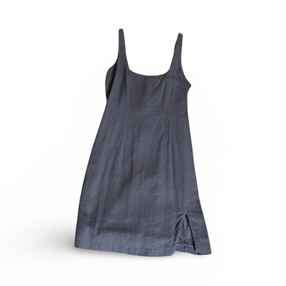 Abercrombie 90s Blue Linen Slip Dress - Picture 2 of 5
